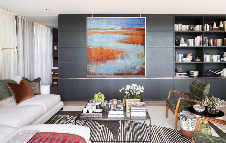 Large Abstract Painting,Oversized Abstract Landscape Oil Painting,Modern Wall Decor,Orange,Blue,Gray.etc